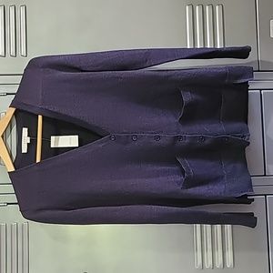 Loft Navy Blue Sparkle Cartigan Sweater Size Small